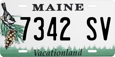 ME license plate 7342SV