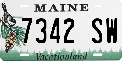 ME license plate 7342SW