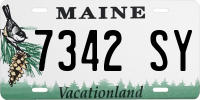 ME license plate 7342SY