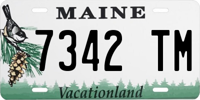ME license plate 7342TM