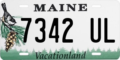 ME license plate 7342UL