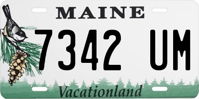 ME license plate 7342UM