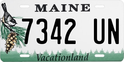 ME license plate 7342UN