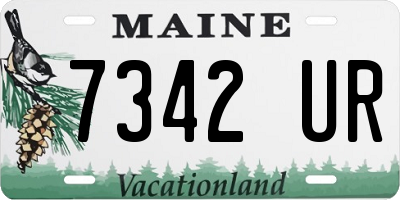 ME license plate 7342UR