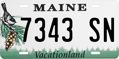 ME license plate 7343SN