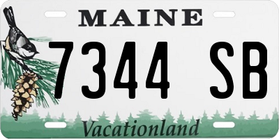 ME license plate 7344SB