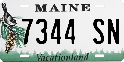 ME license plate 7344SN