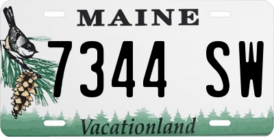 ME license plate 7344SW