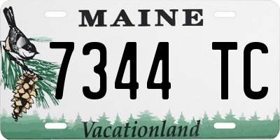 ME license plate 7344TC
