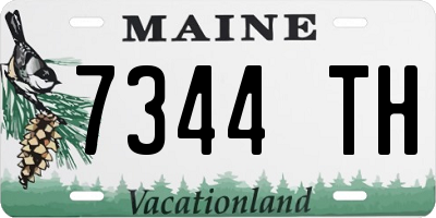 ME license plate 7344TH