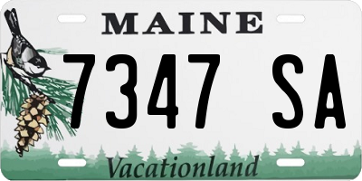 ME license plate 7347SA