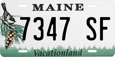 ME license plate 7347SF