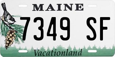 ME license plate 7349SF