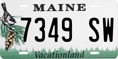 ME license plate 7349SW