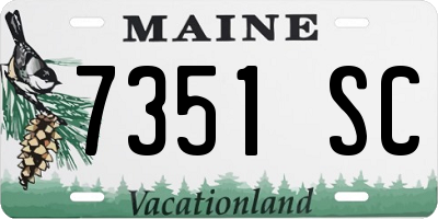 ME license plate 7351SC