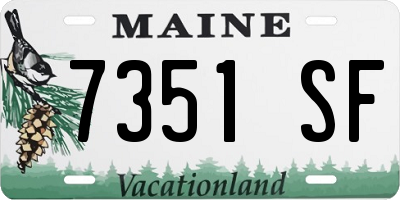 ME license plate 7351SF