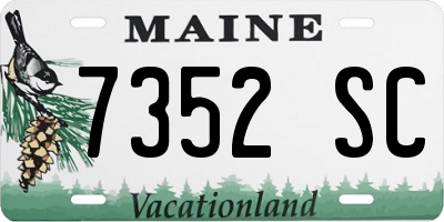 ME license plate 7352SC
