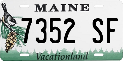 ME license plate 7352SF