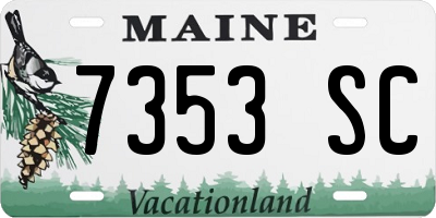 ME license plate 7353SC