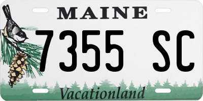ME license plate 7355SC