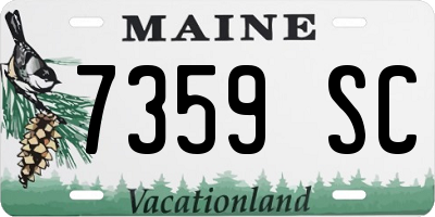 ME license plate 7359SC