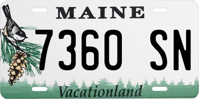 ME license plate 7360SN