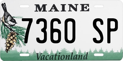 ME license plate 7360SP