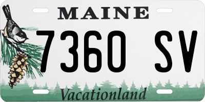 ME license plate 7360SV