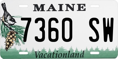 ME license plate 7360SW