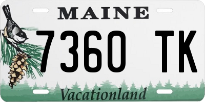 ME license plate 7360TK