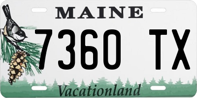 ME license plate 7360TX