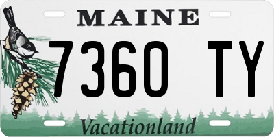 ME license plate 7360TY