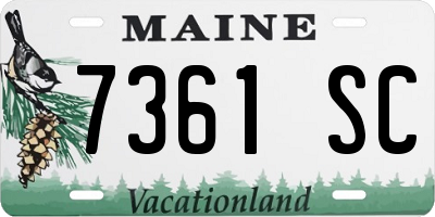ME license plate 7361SC