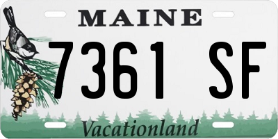 ME license plate 7361SF