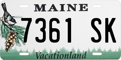ME license plate 7361SK