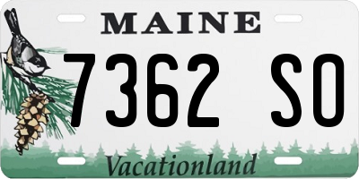 ME license plate 7362SO