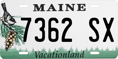 ME license plate 7362SX