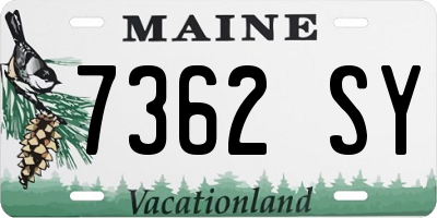 ME license plate 7362SY