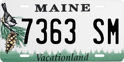 ME license plate 7363SM