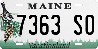 ME license plate 7363SO