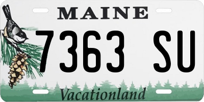 ME license plate 7363SU