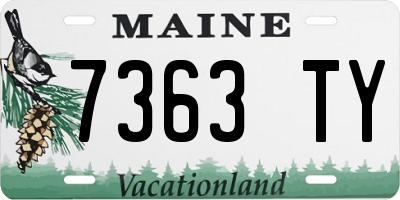 ME license plate 7363TY