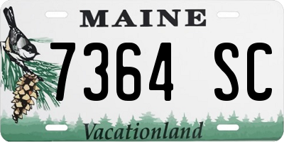 ME license plate 7364SC