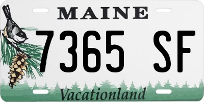 ME license plate 7365SF