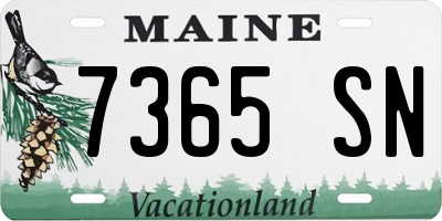 ME license plate 7365SN