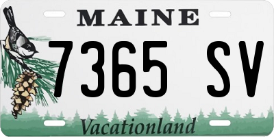 ME license plate 7365SV