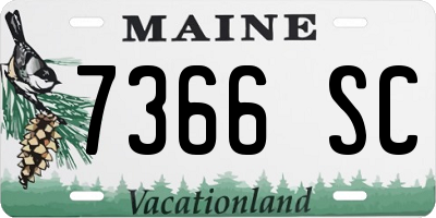 ME license plate 7366SC