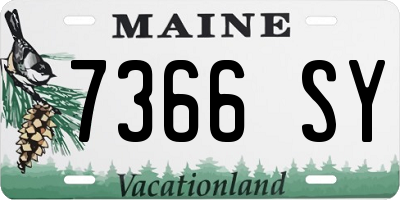 ME license plate 7366SY