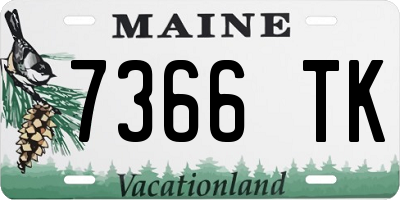 ME license plate 7366TK