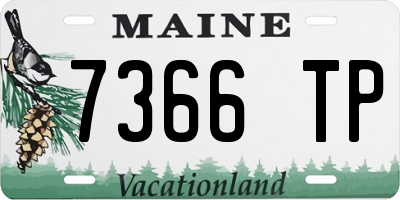 ME license plate 7366TP